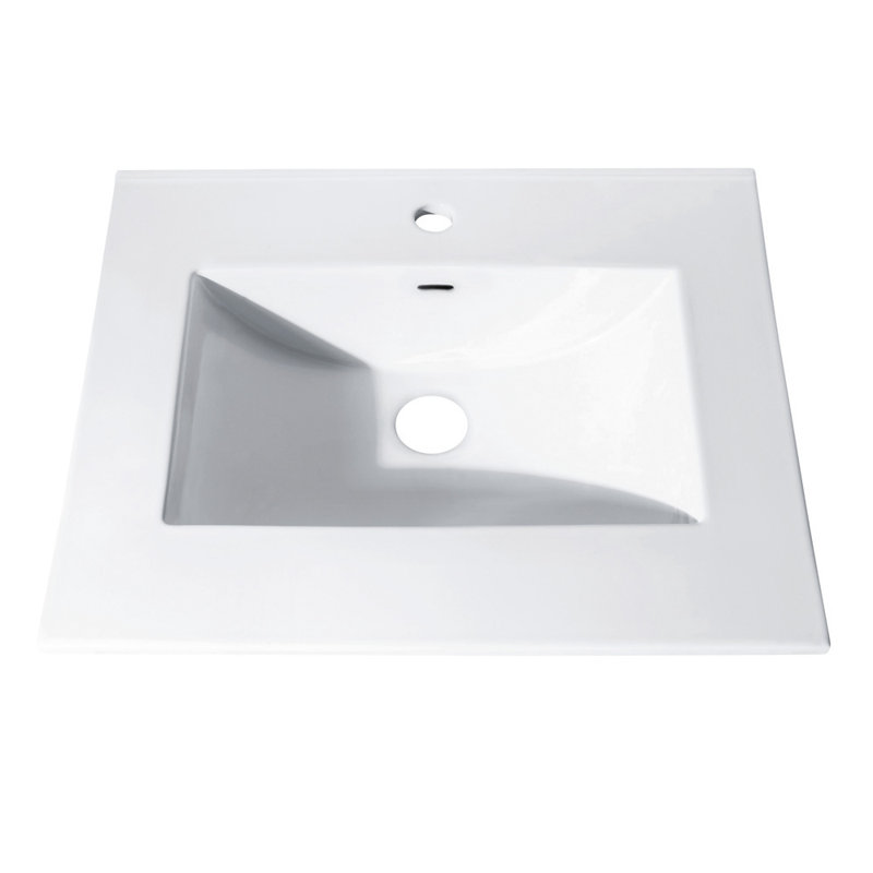 25" Vitreous China Single Bathroom Vanity Top with Sink
