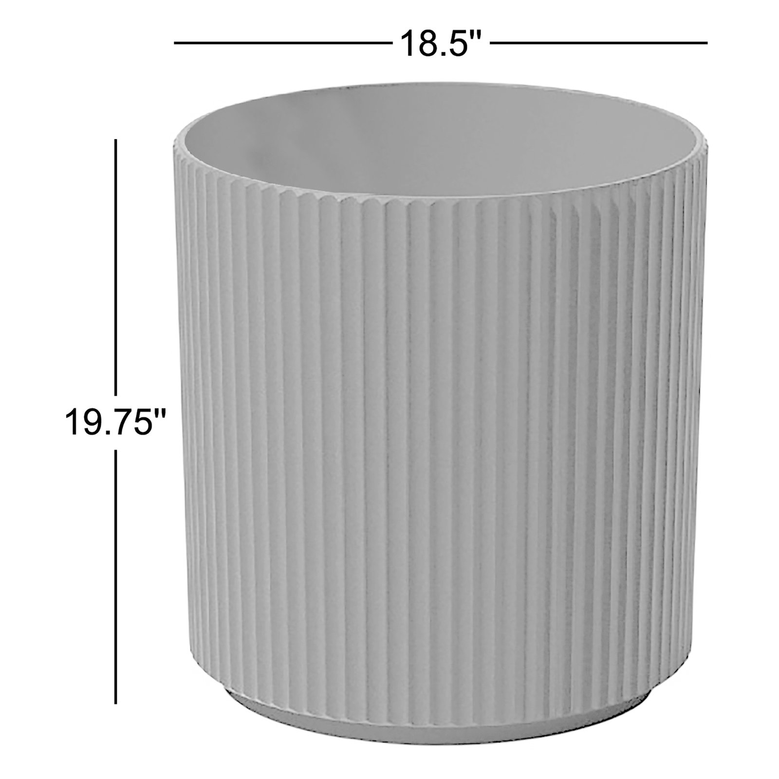 Demi Series 19" Pot Planter, 1, Gray, 19.75" H x 18.5" W x 18.5" D
