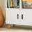 Kids Bookshelf with 3 Open Shelves and 2 Doors Childrens Bookcase for Book Nook Toy Storage White