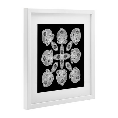«Fractal Symmetry in Mon monochrome», reproduction encadrée sous verre, conception par El Perkin