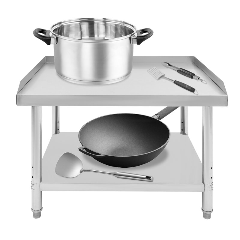 Table de travail avec dosseret, table de préparation pour cuisine, restaurant, garage, buanderie, H 26 po x L 36 po x l 30 po
