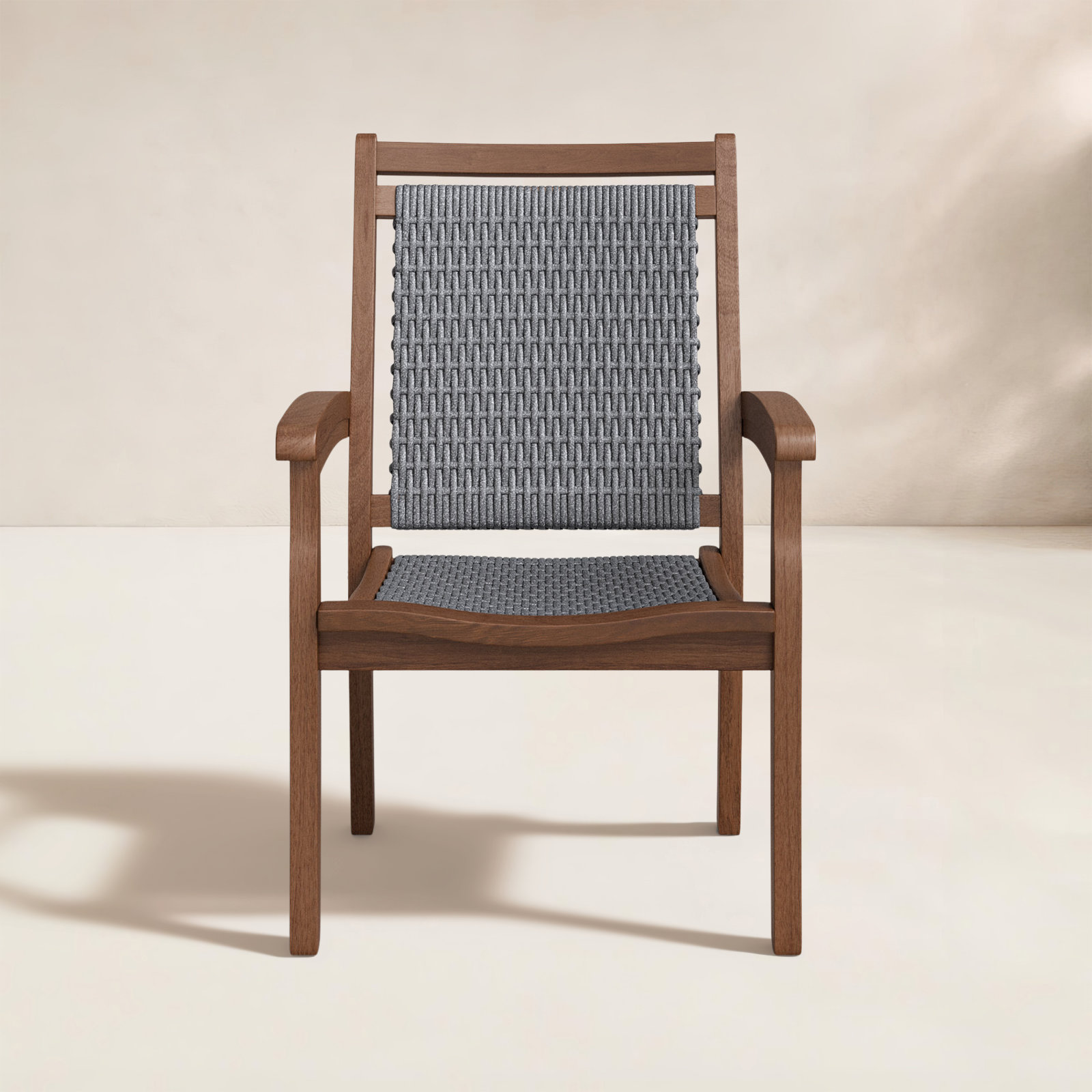 Fleur Stackable Eucalyptus Patio Armchair, Warm Brown