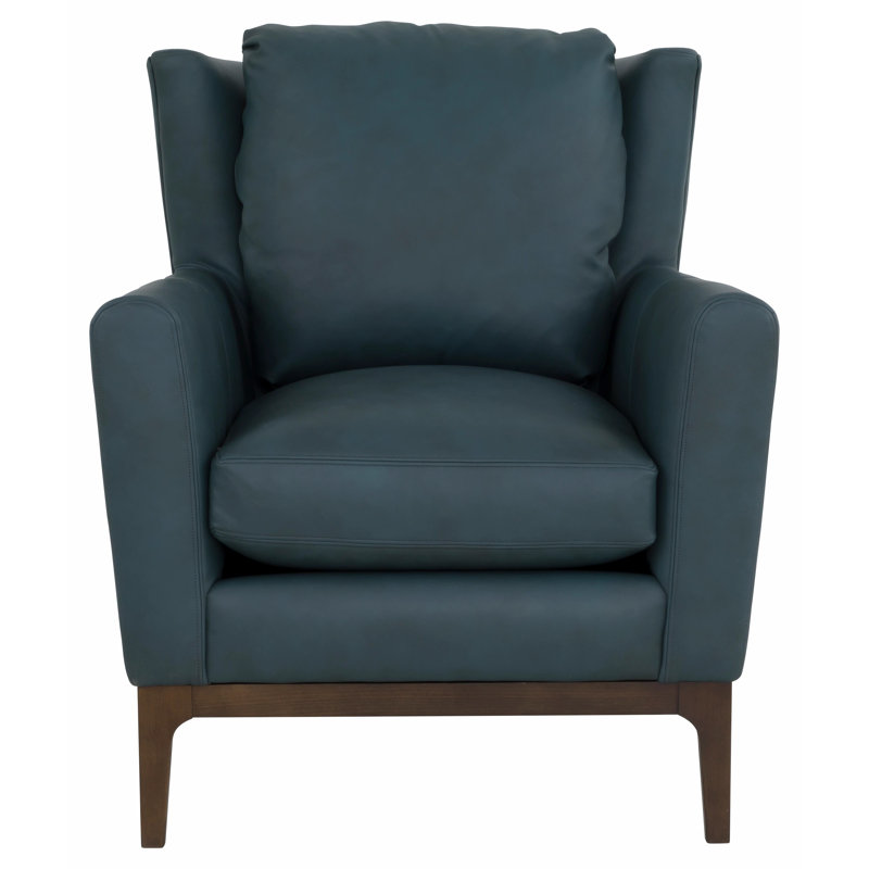 Ballast Leather Wingback Chair, Espresso, 1115 Saddle