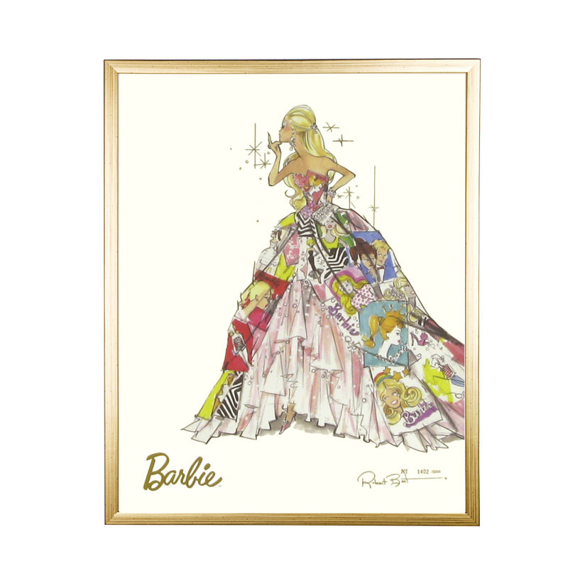 «Barbie Limited Génération de rêves» par Robert Best - impression encadrée sur papier, Doré