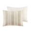 Ensemble de literie en coton 3 pièces très grand / très grand avec housse de couette rayée et taies décoratives à rayures contrastantes au toucher doux