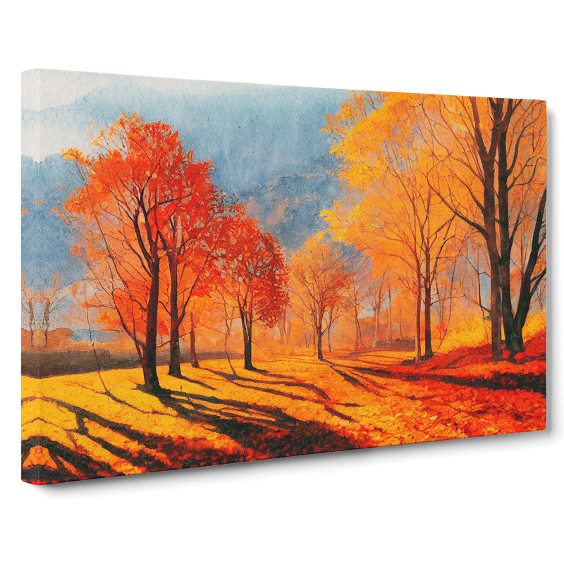 Autumn Forest In Watercolour Vol.3 - Wrapped Canvas, 50cm H x 76cm W x 3cm D