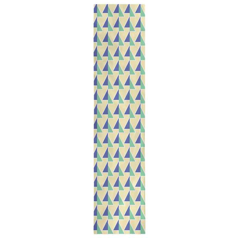 Shifted Arrows Table Runner, 16" x 72", Blue/Yellow/Green