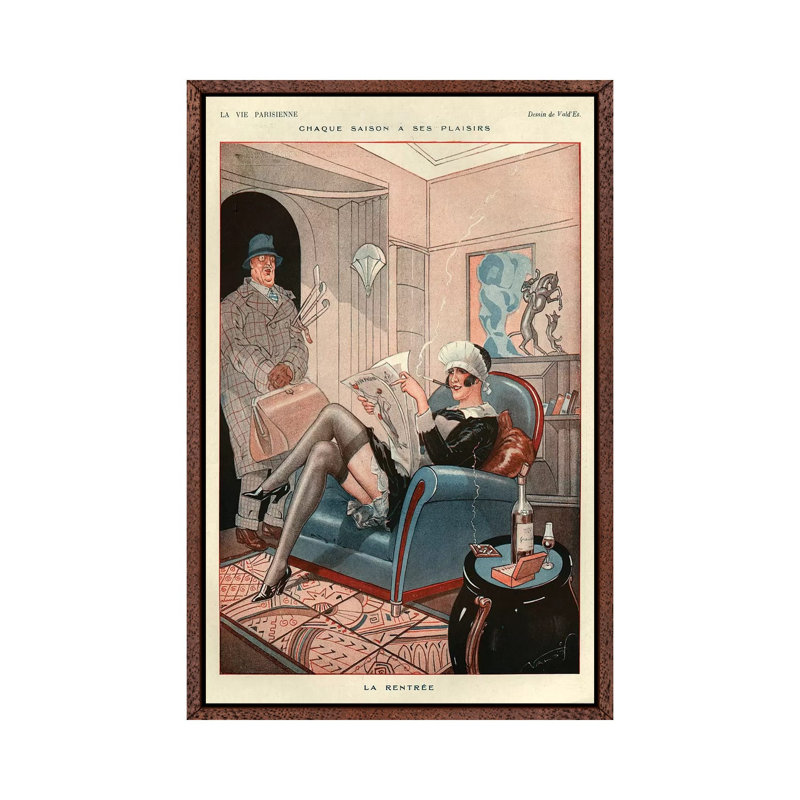 1925 La Vie Parisienne Magazine Plate 1 Piece Wall Art on Canvas, 66.04 cm H x 45.72 cm W, Classic Wood Framed