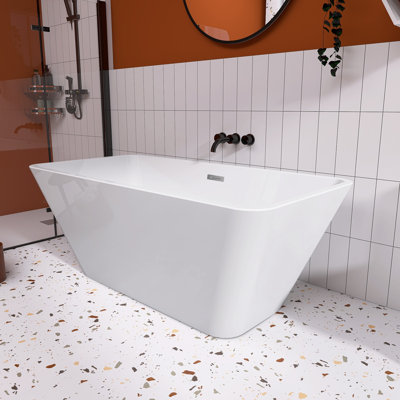 59" x 30" Freestanding Soaking Acrylic Bathtub