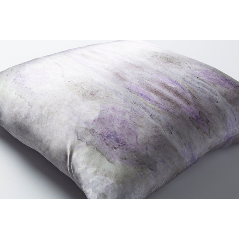 Kalos Silk Throw Pillow, Purple/Neutral, 18" H x 18" W x 1" D, Pillow Cover Only - No Insert