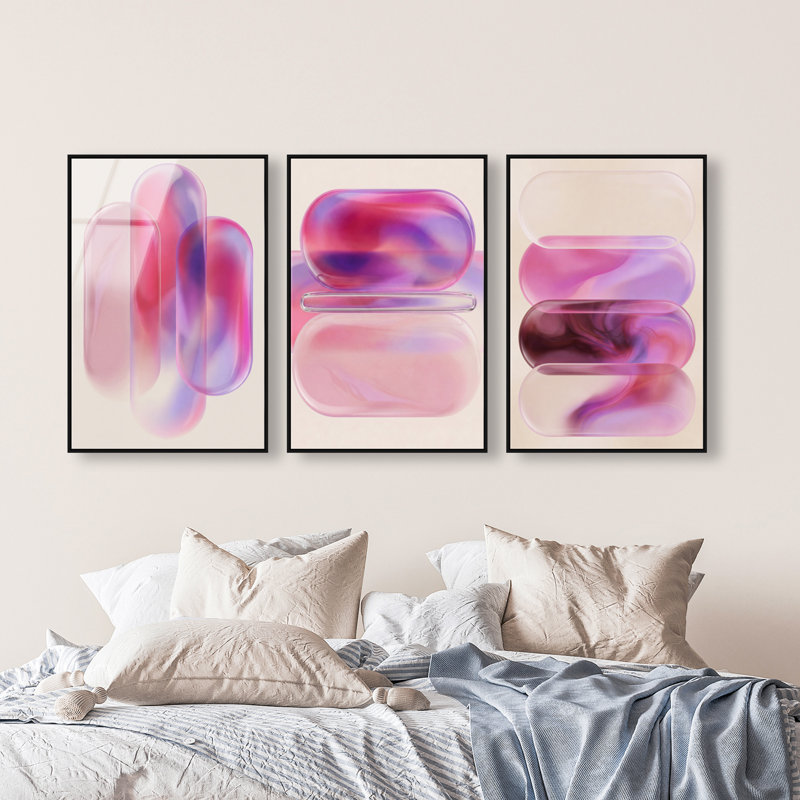 Rose Topaz Set High-Gloss Frameless Acrylic Glass Wall Art Abstract Print by Oliver Gal, Ready to Hang, 10 x 15, 15"H x 10"W