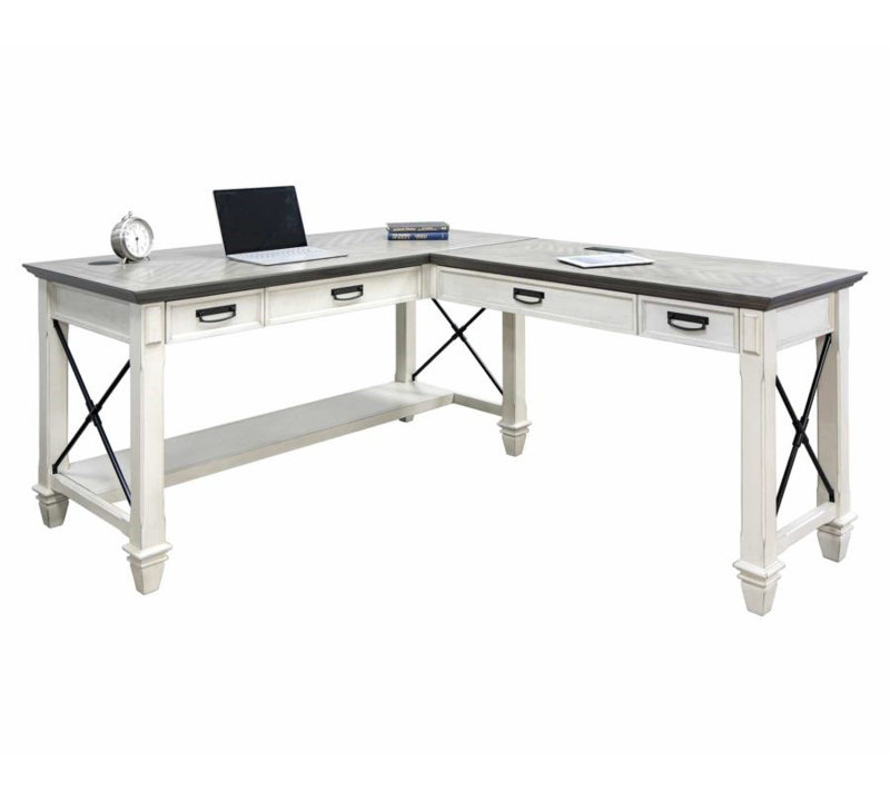Bureau de direction en L, Blanc