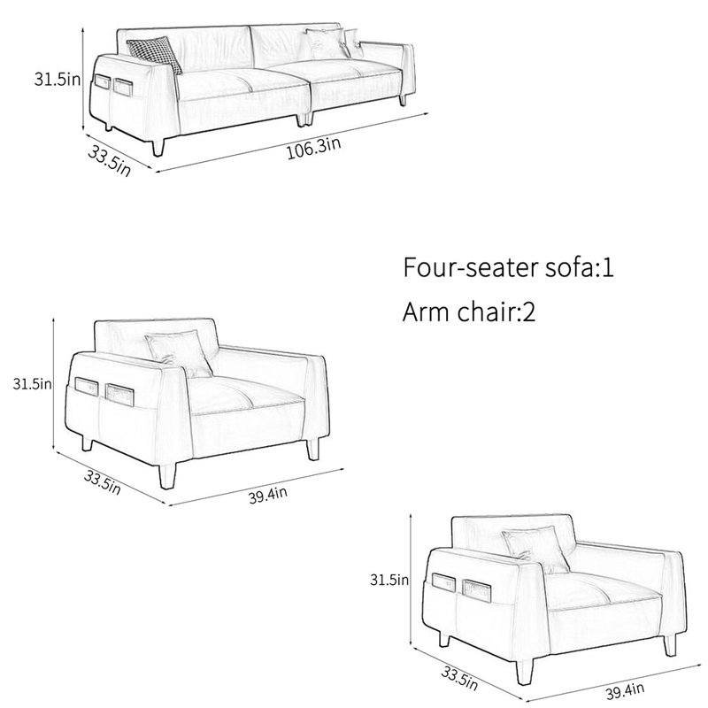 Business simple high-grade office sofa set