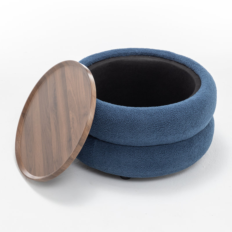 Round Coffee Table With Storage, Navy