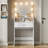 Quinterrious 23.6" Small Makeup Vanity Desk with LED Lighted Mirror for Bedroom