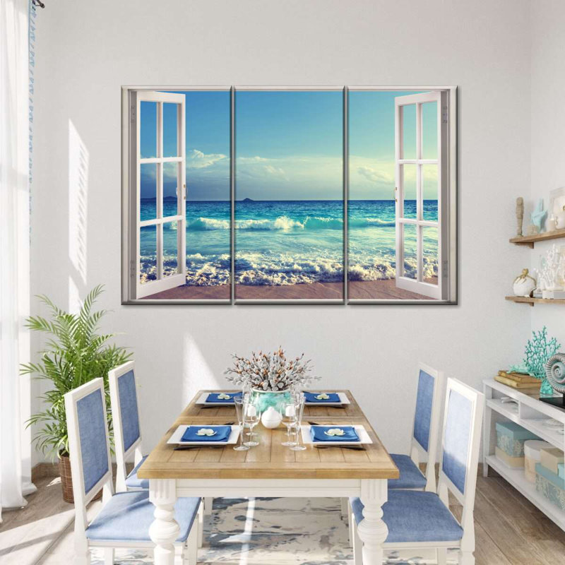 Ensemble de 3 pièces fenêtre sur toile, H 20 po x l 33 po x P 1,25 po