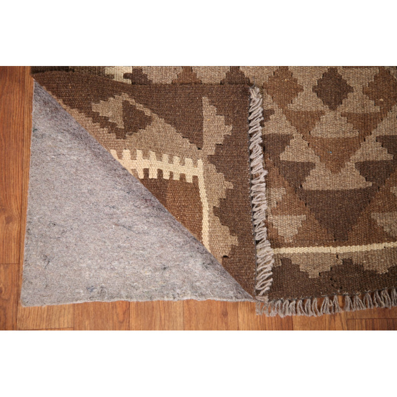 Tapis oriental brun en laine Kilim 3 x 5