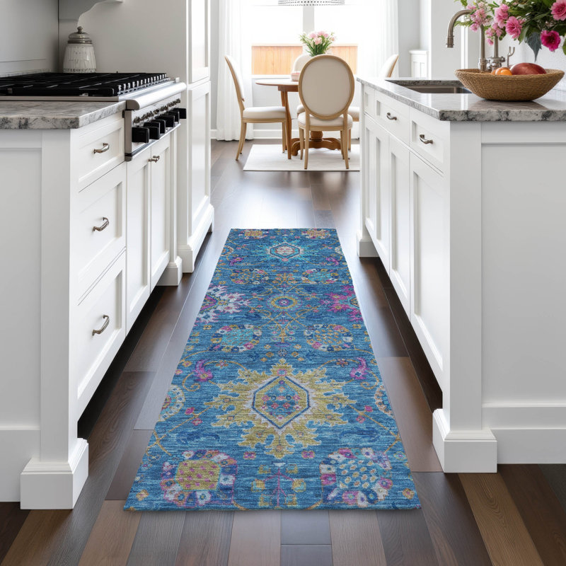 Machine Washable Indoor/Outdoor Jacinto ACN2151 Medallions Rug, Runner 2'3" x 7'6"