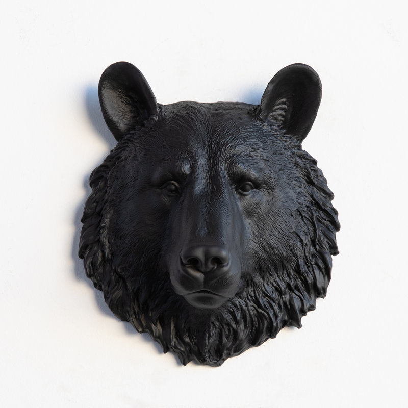 Handmade Glam Animals Wall Decor on Resin, Black