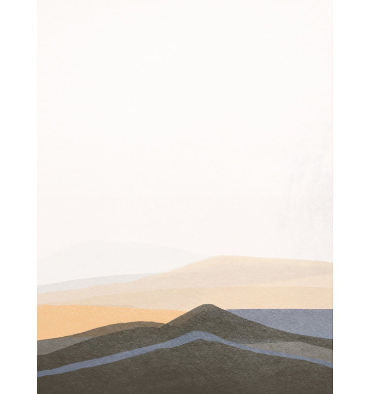 «Abstract Desert Horizon» par Arohika Verma - art mural paysage - reproduction encadrée mat 12 x 18 (noir), 12 × 18, Black