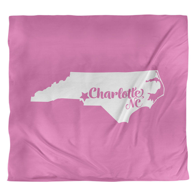 Housse de couette charlotte caroline du nord, Housse de couette pour grand lit, Rose, Polyester brossé