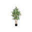 Bambou, plante artificielle en soie, 50 pouces d'intérieur, feuilles vertes, noir