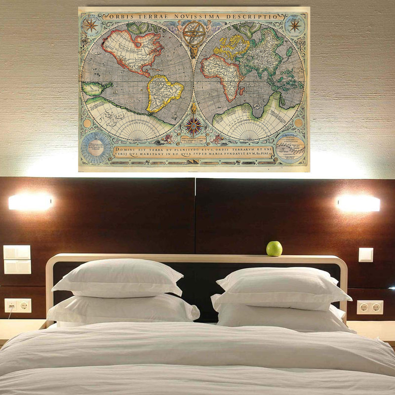 'World Map 2' Graphic Art, 72cm H x 100cm W x 1.8cm D