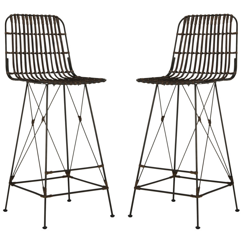 Lisdale Counter Stool with Metal Frame, Croco Brown, Bar Stool (29.5" Seat Height)