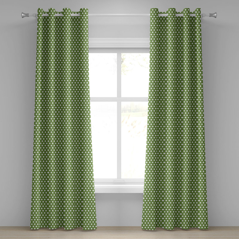Rideau à œillets vert 2 panneaux Dakota Fields, 50 po, vert olive et blanc, L 50 po x L 108 po