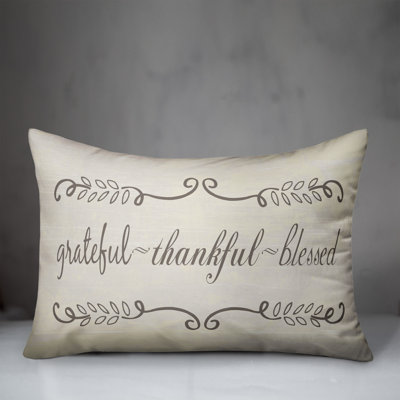  Grateful Thankful Blessed Rectangular Pillow Cover & Insert