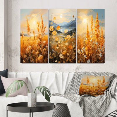 " Meadow Goldenrod Glow " 3 - Pieces