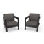 Ensemble 2 pièces de chaise club de patio moderne avec coussins Sunbrella