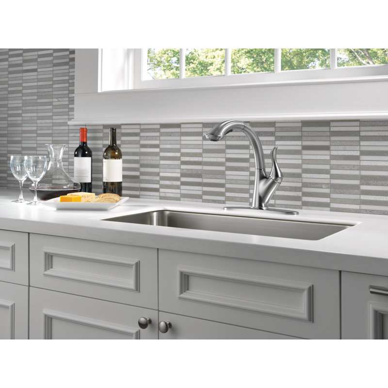 Linden Pull Out Touch Single Handle Kitchen Faucet with Accessories, Arctic Stainless