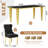 Modern Dining Table Set For 4, Luxurious Stainless Steel Legs And Tempered Glass Table, 4 Upholstered Velvet Dining Chairs With Nailhead Trim-215751358-215751331-215751353