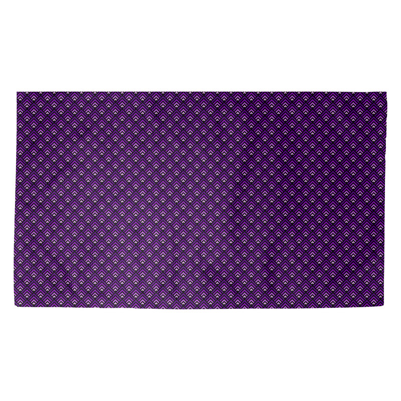 Kitterman Non-Slip Geometric Indoor Doormat, Rectangle 5'2.5" x 7'2", Purple/Black