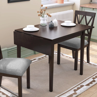 Table de salle à manger extensible de 29 à 45 po pour 4 personnes, table de cuisine pliante avec pieds en bois d'hévéa, table de salle à manger peu encombrante