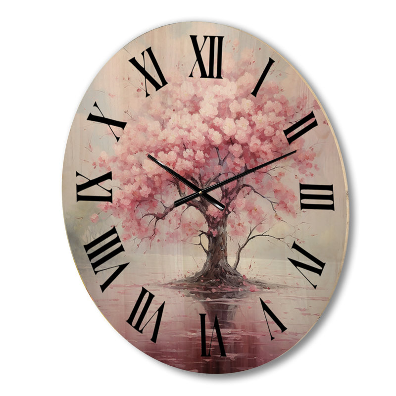 Horloge murale surdimensionnée en bois rose, Grand