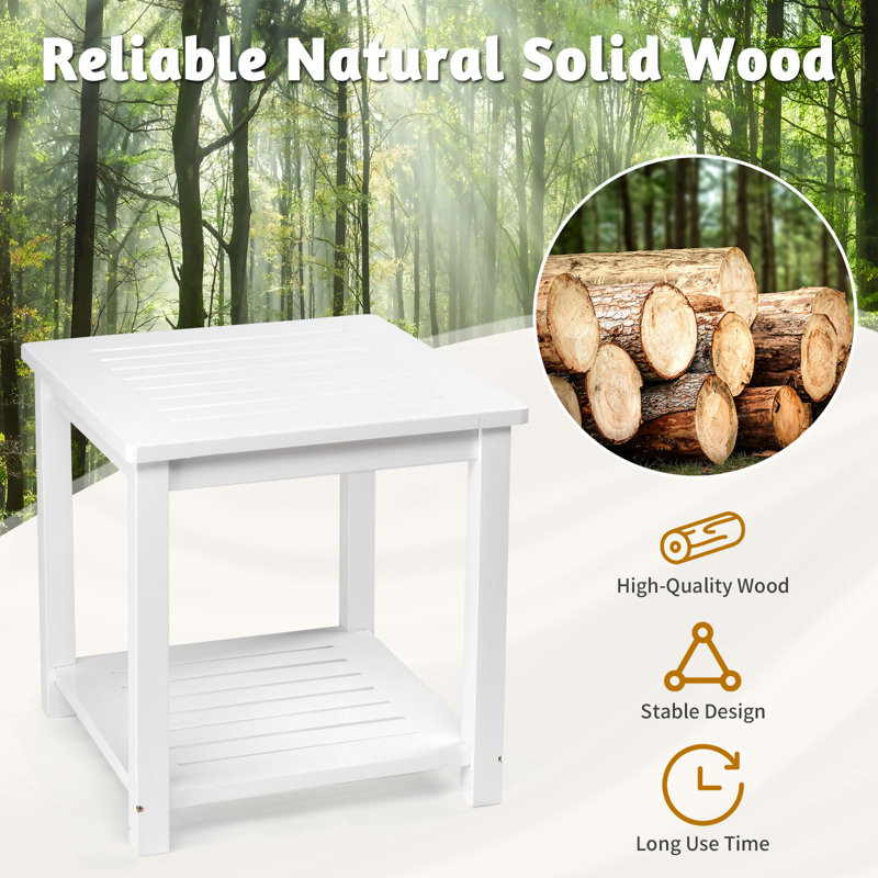 Ensemble de 3 chaises berçantes en bois massif pour patio, White