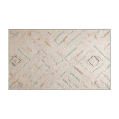 Machine Washable Beige Area Rug