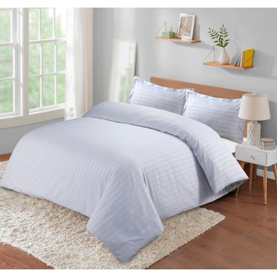 Neacsu Microfiber Striped Duvet Cover Set with Pillowcases Included