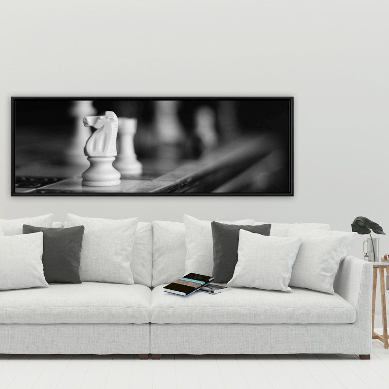 Reproduction d'échecs monochromes sur toile, H 20 po x l 60 po