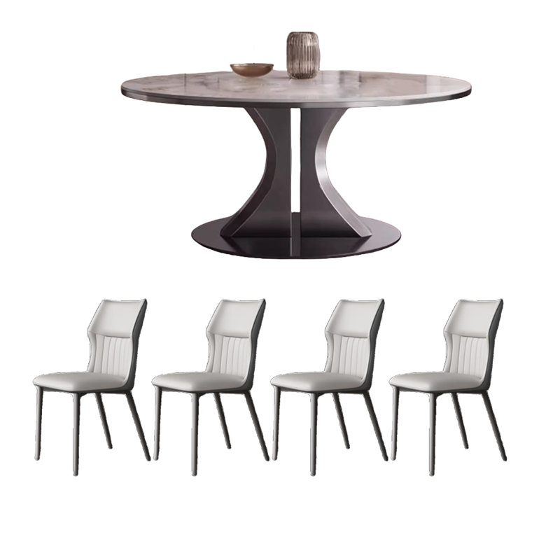 Table ronde et chaise de luxe simple et moderne, H 29,5 po x L 59 po x l 59 po