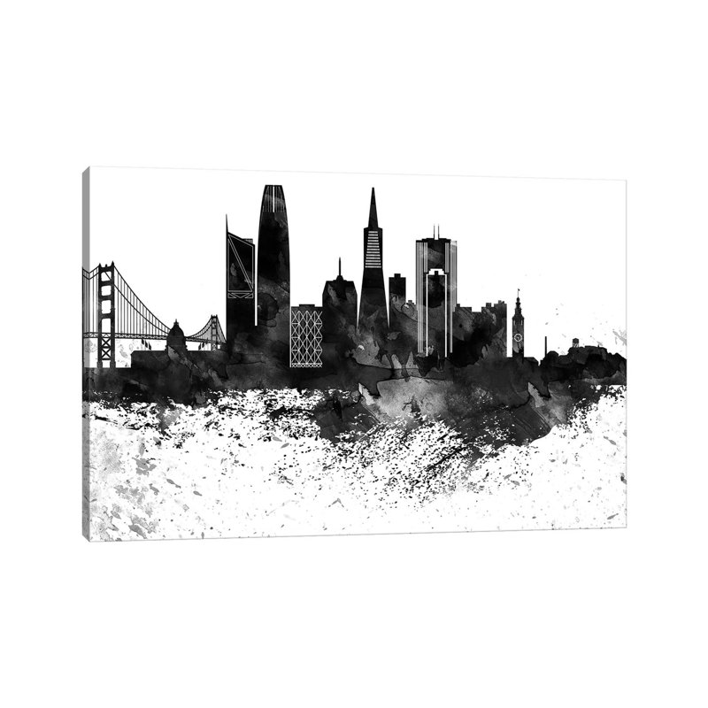 San Francisco Skyline - Wrapped Canvas Painting, 101.6 cm H x 66.04 cm W x 1.91 cm D