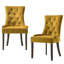 Ensemble de deux chaises d'appoint de salle à manger capitonnées en velours et en bois massif-297462186