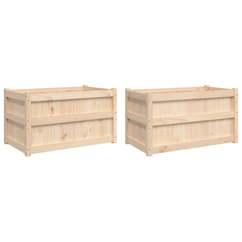 Venizelos Wood Planter Box, Natural, 50cm H x 90cm W x 50cm D