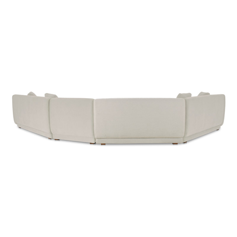Fraser 4 Piece Modular Sectional White, 31.5" H x 224" W x 34.29" D, White Polyester