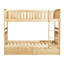 Lit superposé simple au-dessus de simple avec boîtes de rangement Finition en pin naturel Échelle robuste Mobilier de chambre à coucher transitionnel en bois 1pc
