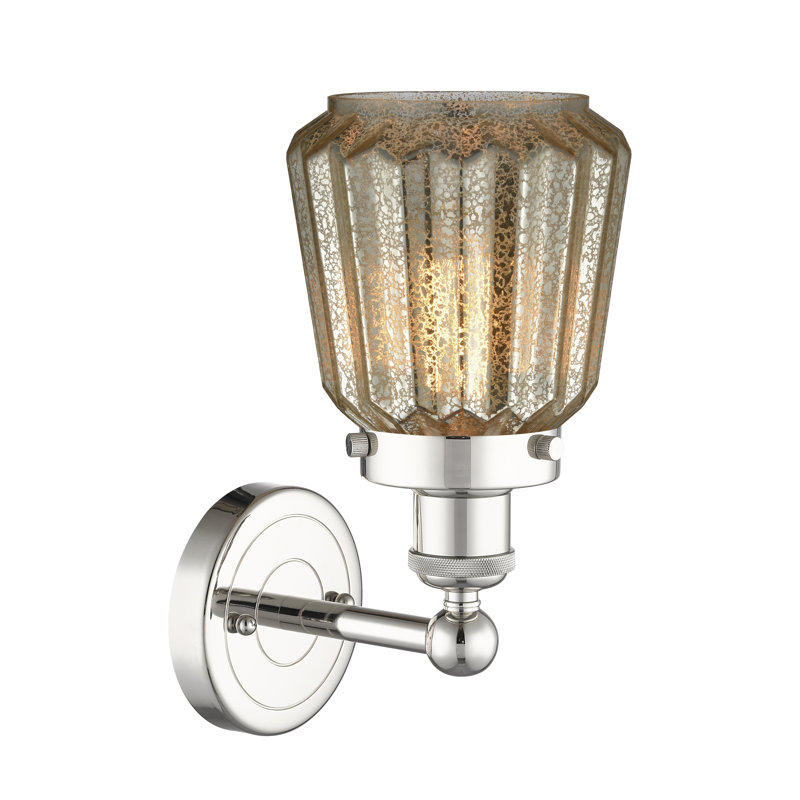 Carlinville Armed Sconce, Mercury, Polished Nickel