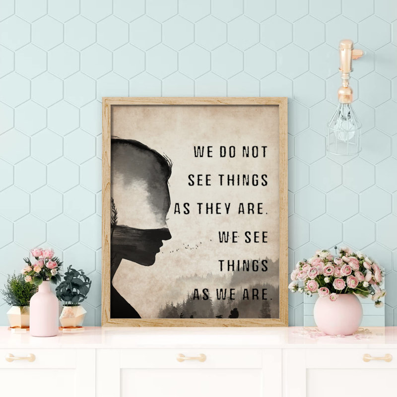 «He Th pensing Lady Lady Women Double Exposure Forest And Mountains Wise Saying» sur papier, Naturel, H 14 po x l 11 po