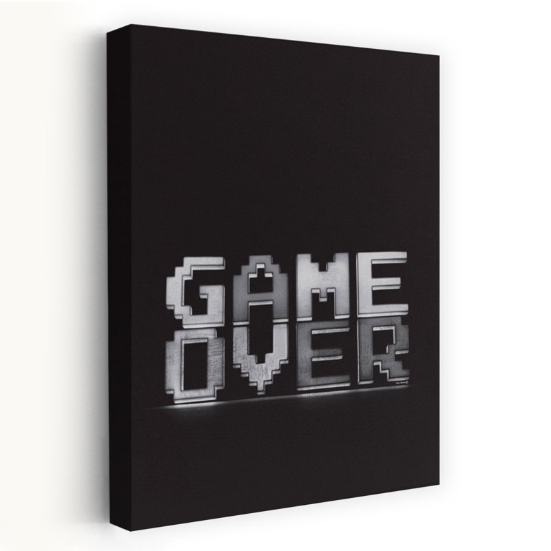 «Game Over Minimalist», art abstrait rétro, H 24 po x l 16 po